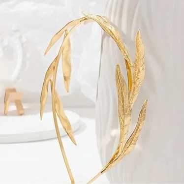 New Gold Leaf Headband Bridal Elegant - image 1