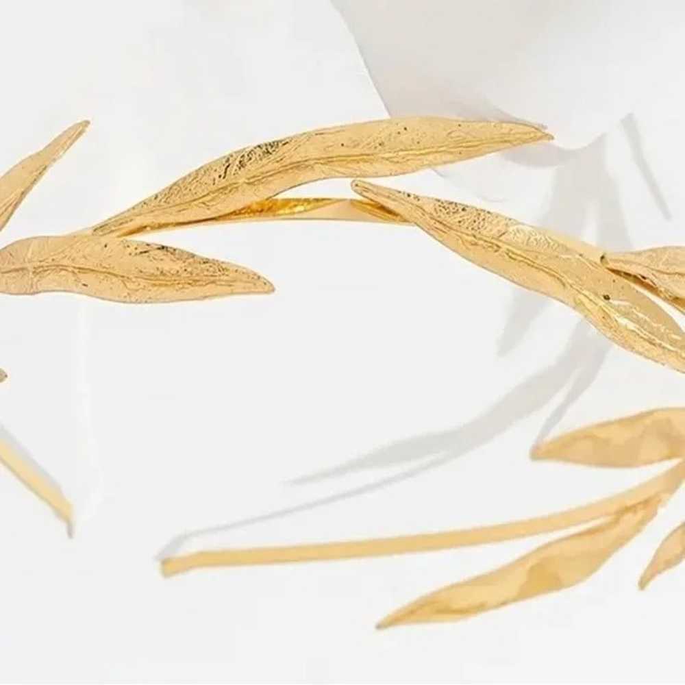 New Gold Leaf Headband Bridal Elegant - image 2