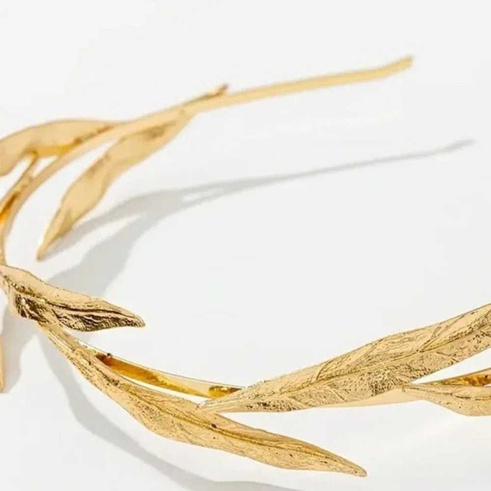 New Gold Leaf Headband Bridal Elegant - image 5