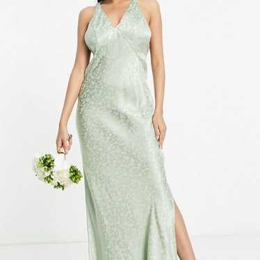 Topshop Satin Heart Jacquard Maxi Slip dress in l… - image 1