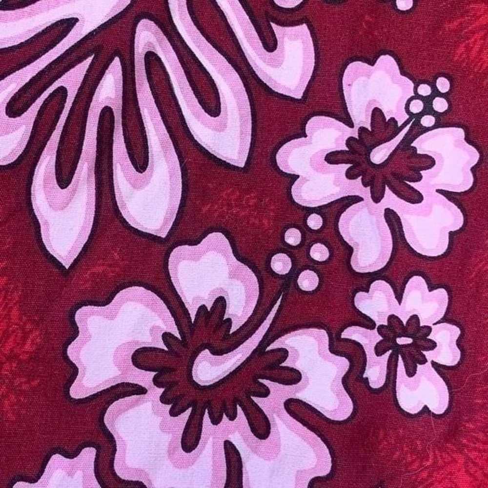 Vintage Aloha Moi Hawaii Dress Red Hibiscus Flora… - image 8