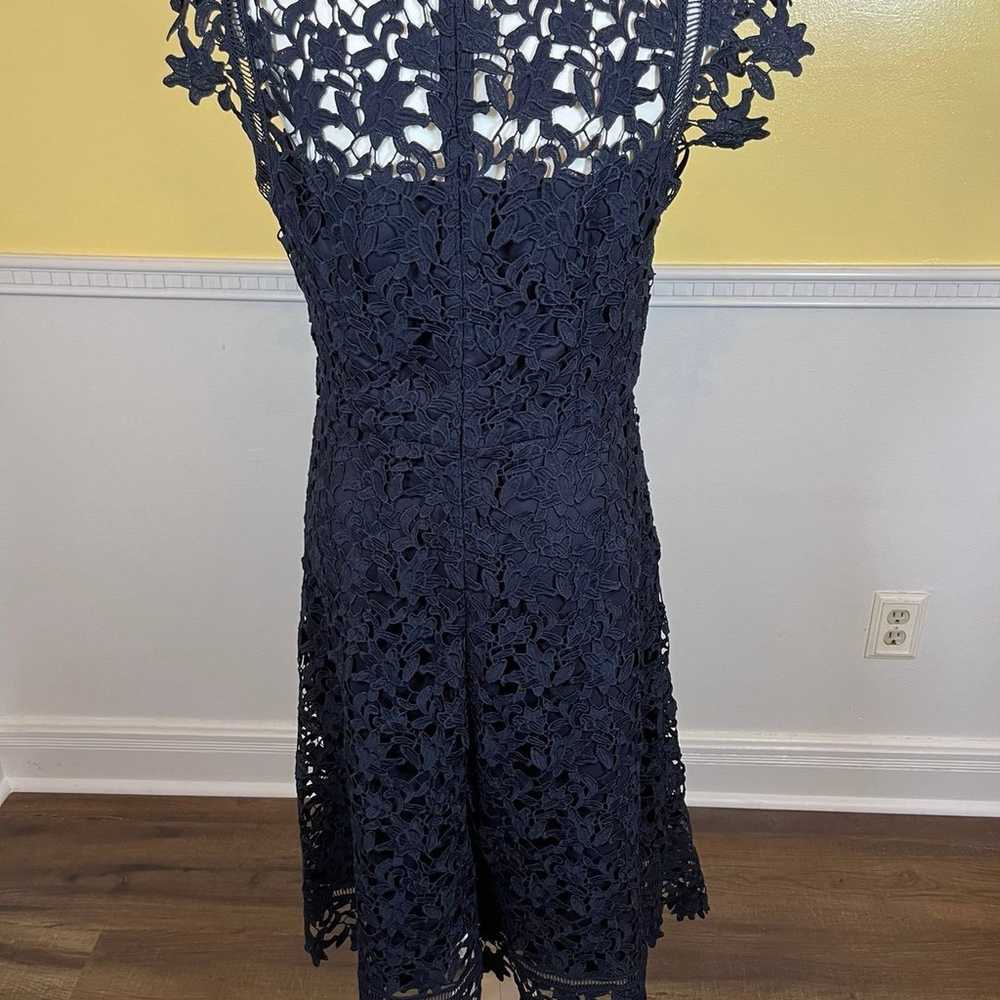 Eliza J Navy Blue Guipure Lace Asymmetrical Dress… - image 7