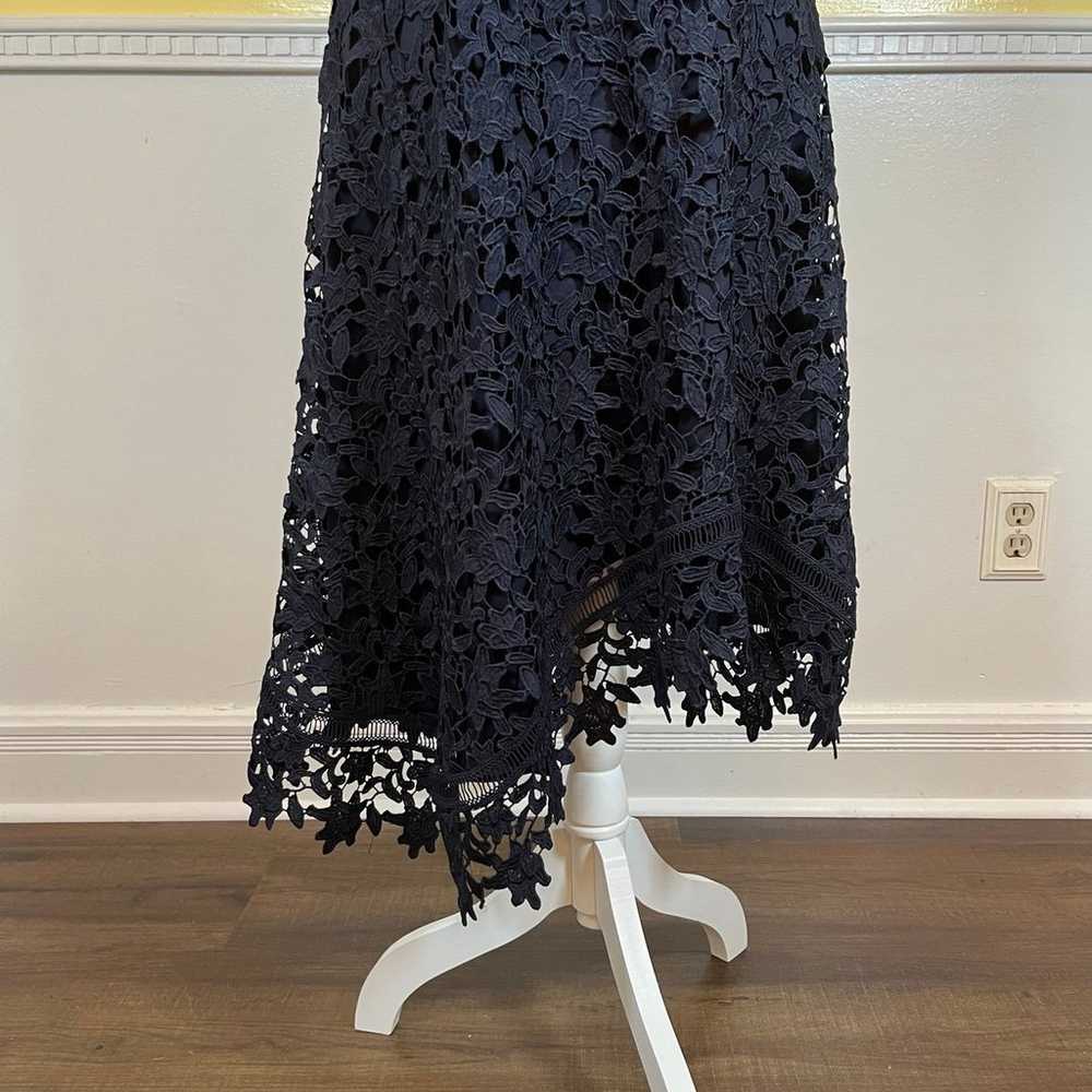 Eliza J Navy Blue Guipure Lace Asymmetrical Dress… - image 8