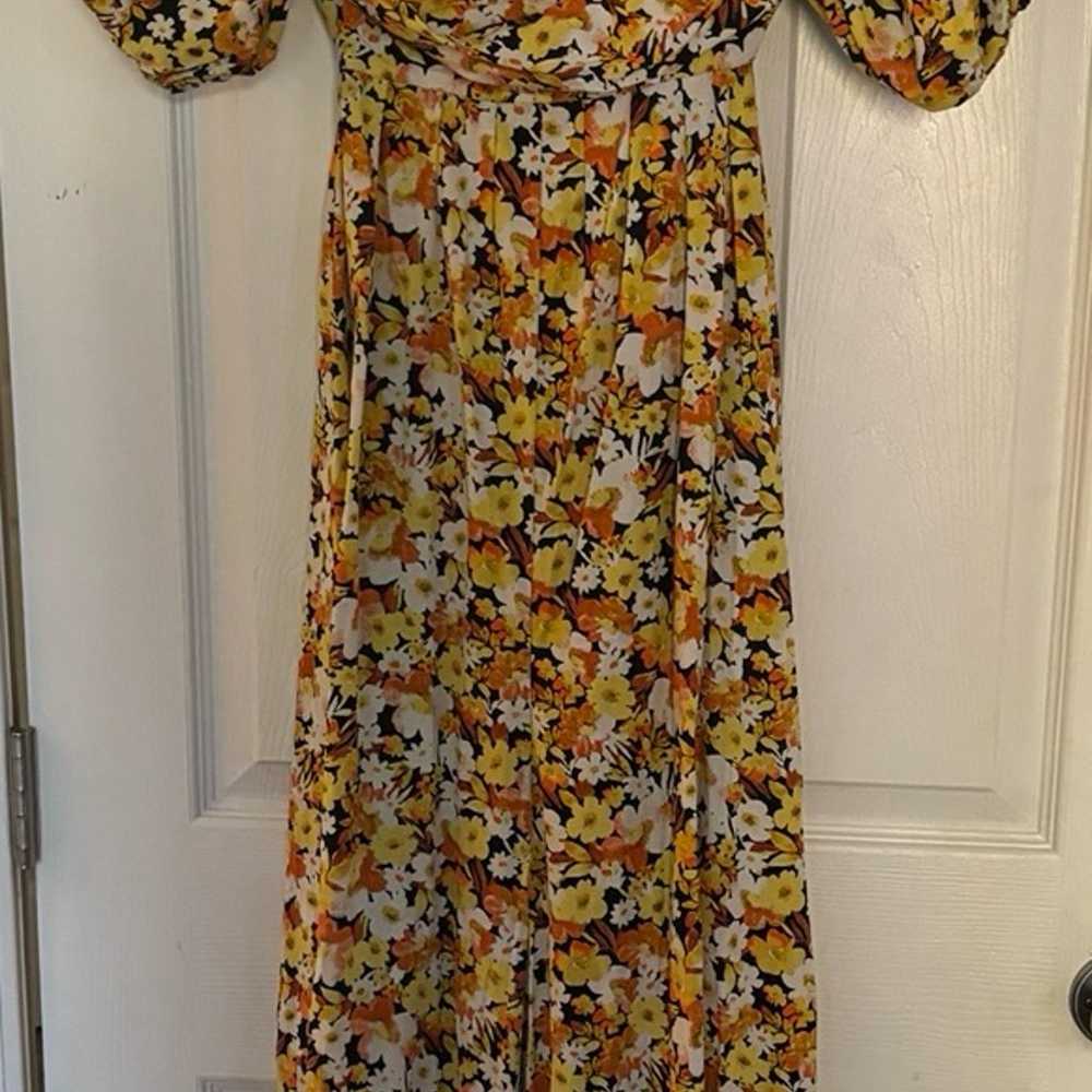 Free People Floral Wide Leg Jumpsuit Sz XL - image 4