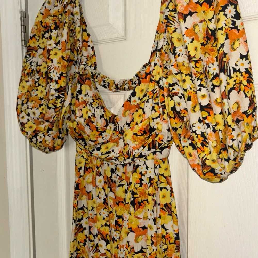 Free People Floral Wide Leg Jumpsuit Sz XL - image 5