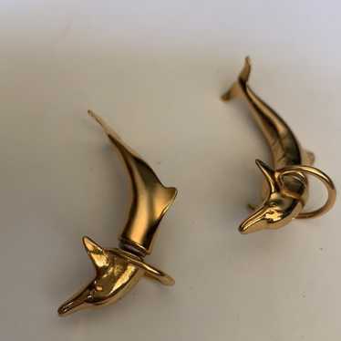 Jumping Dolphin vintage Earings