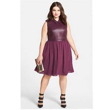 Sejour Leather Mixed Media Dress - image 1