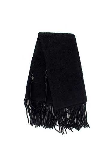 Managed by hewi MaxMara Black Fleeced Scarf with … - image 1