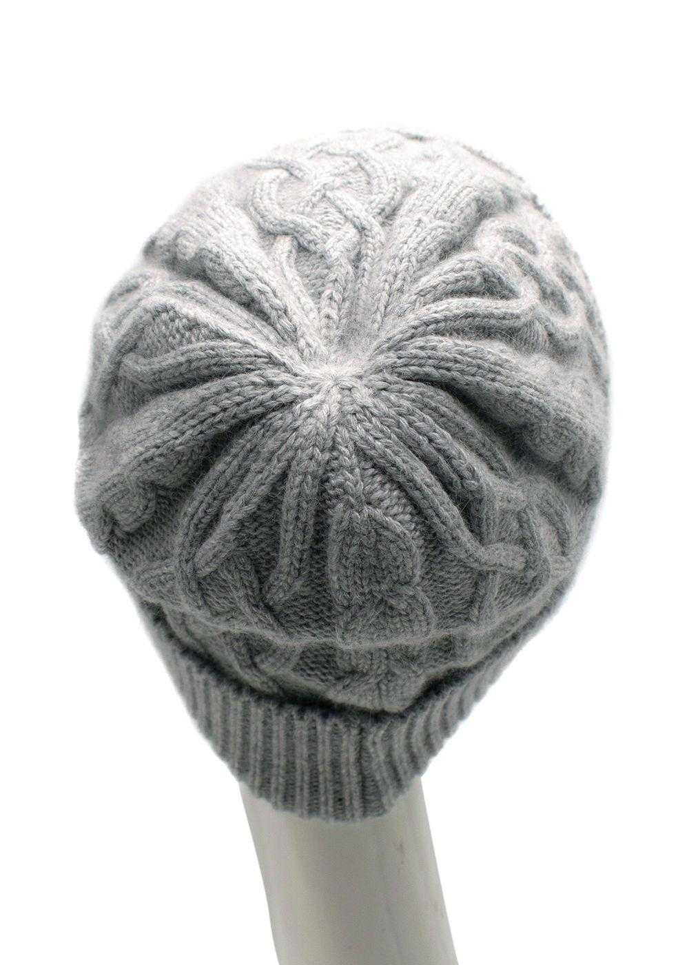 Managed by hewi Bespoke Grey Cable Knit Beanie - image 2