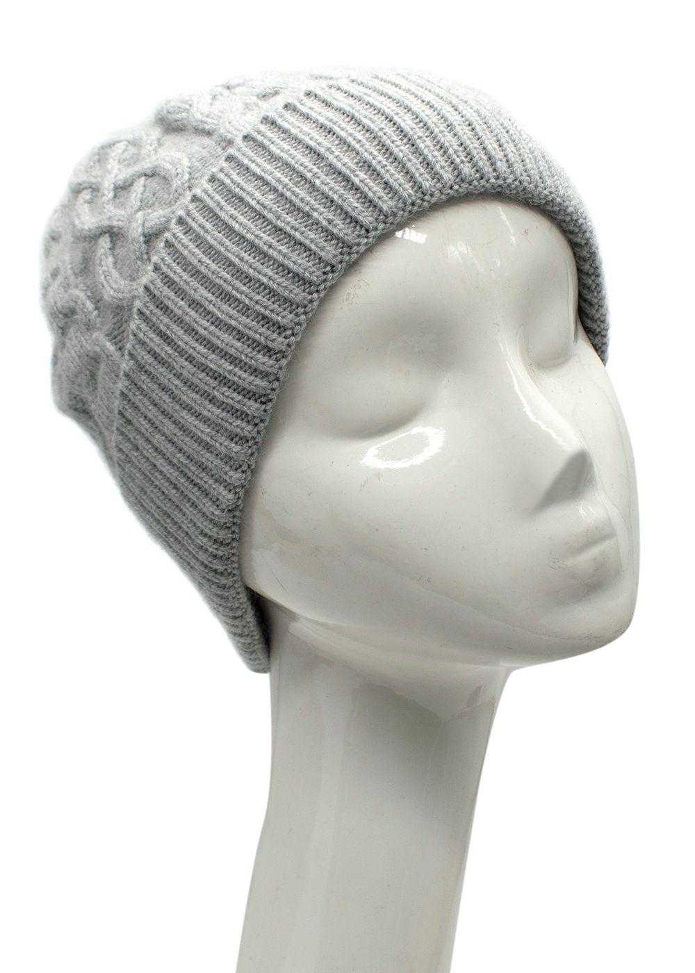 Managed by hewi Bespoke Grey Cable Knit Beanie - image 3