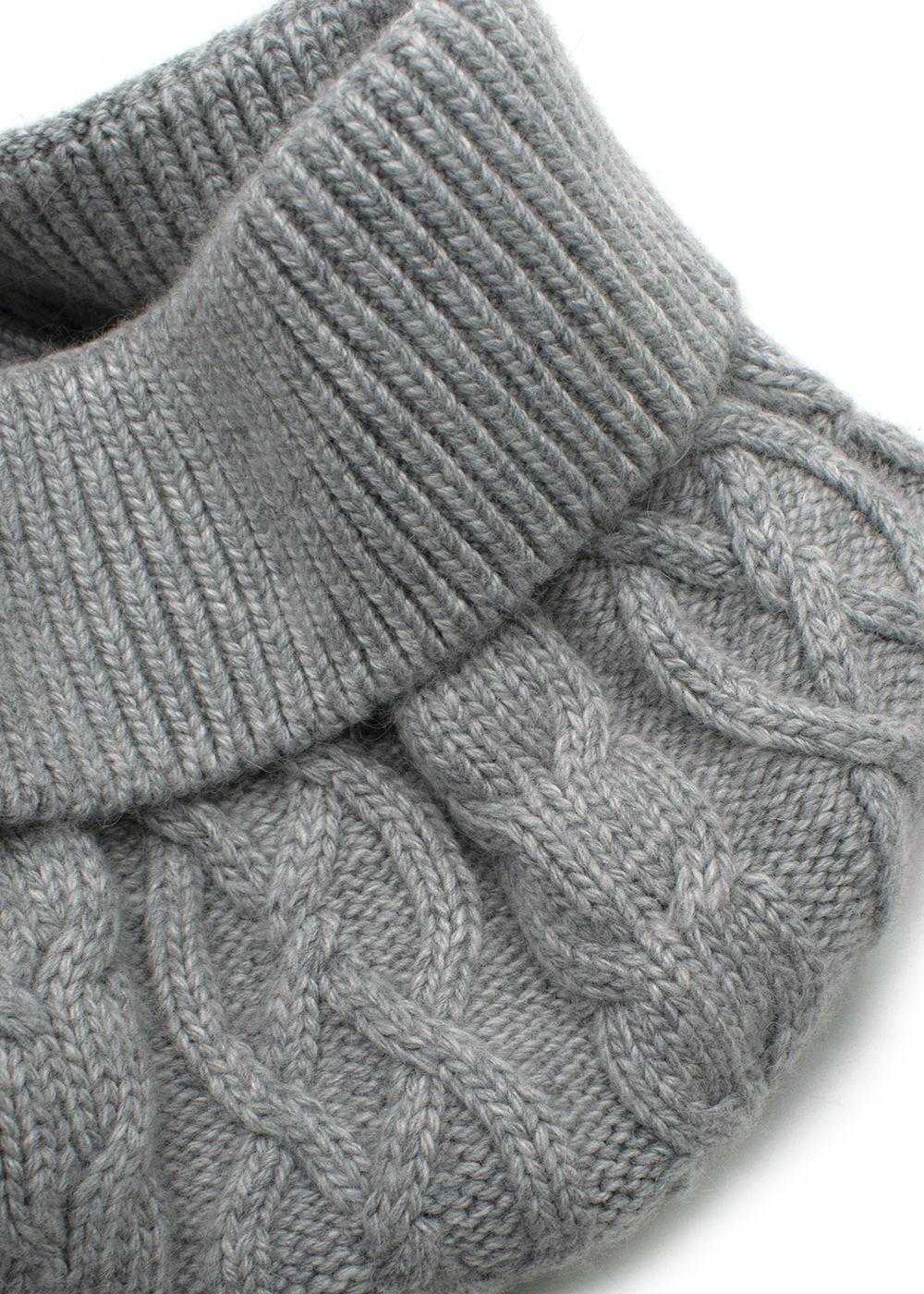 Managed by hewi Bespoke Grey Cable Knit Beanie - image 5