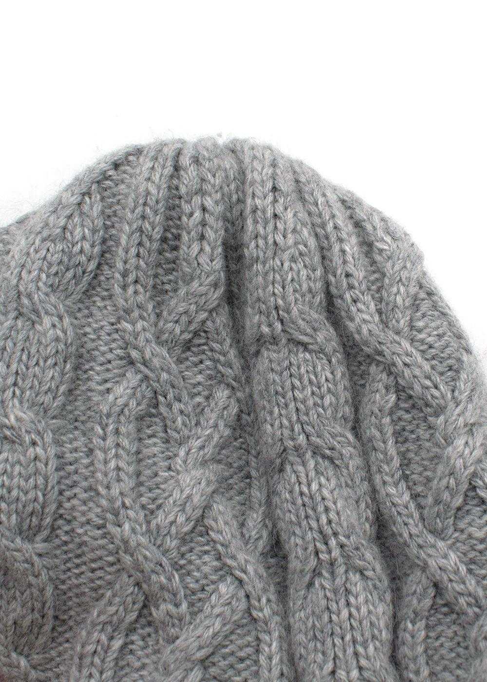 Managed by hewi Bespoke Grey Cable Knit Beanie - image 7