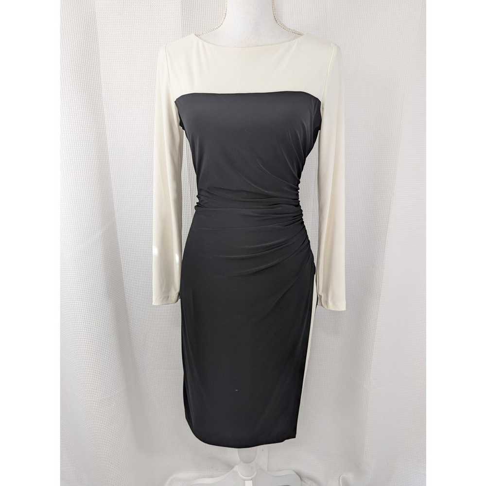 RALPH LAUREN! STUNNING BLACK AND IVORY SHIRRED, R… - image 2