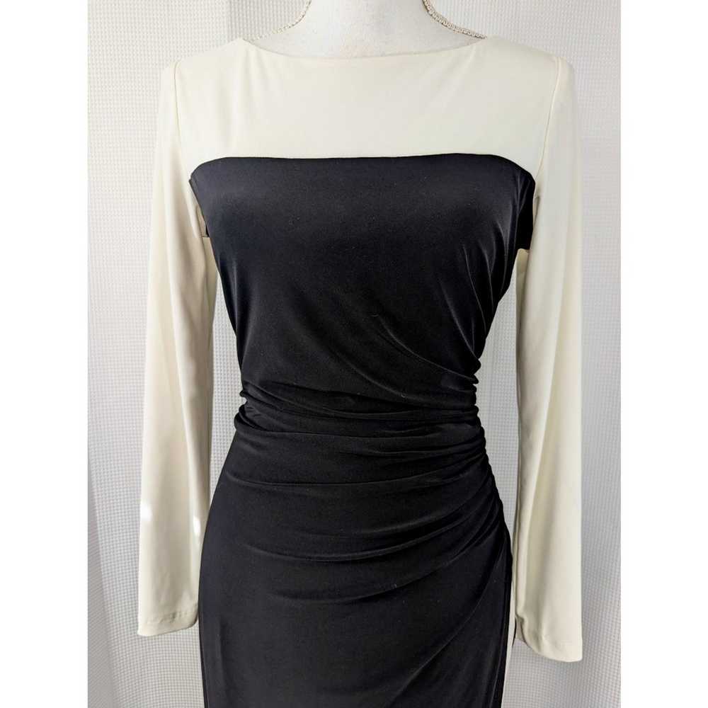 RALPH LAUREN! STUNNING BLACK AND IVORY SHIRRED, R… - image 3