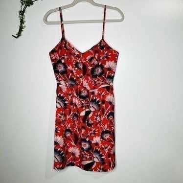 J. Crew Coral Floral Tropical Dress Blue White