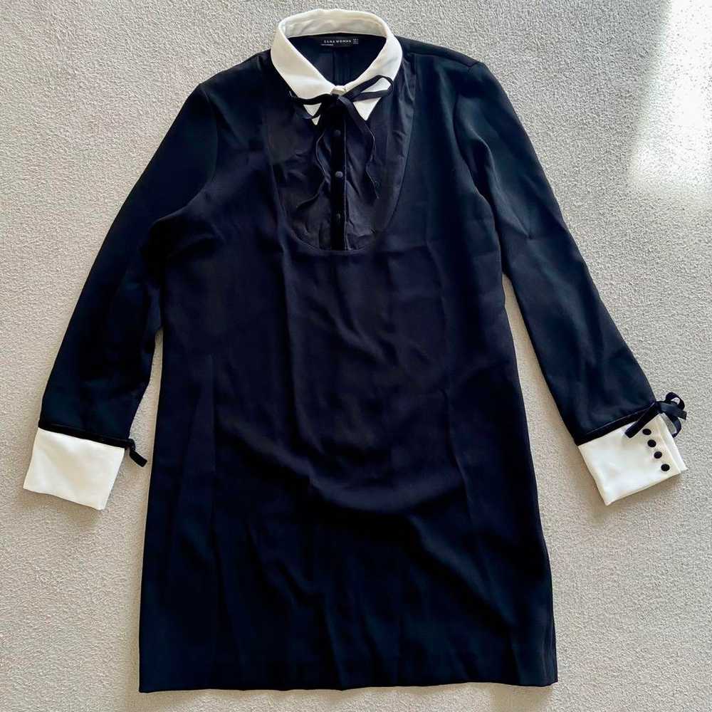 ZARA woman Velvet Ribbon Blouse Shirt Dress Black - image 3