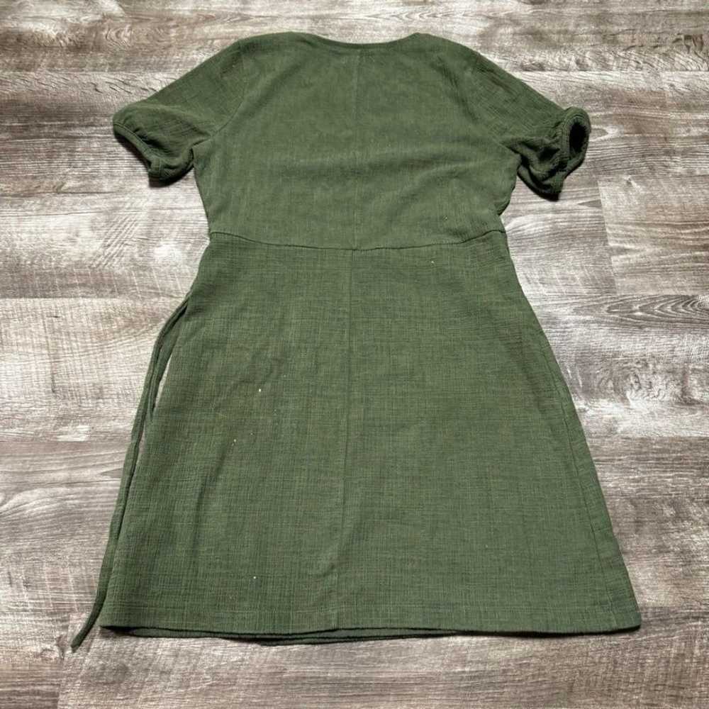 Madewell Green Short Puff Sleeve Mini Dress Size … - image 5