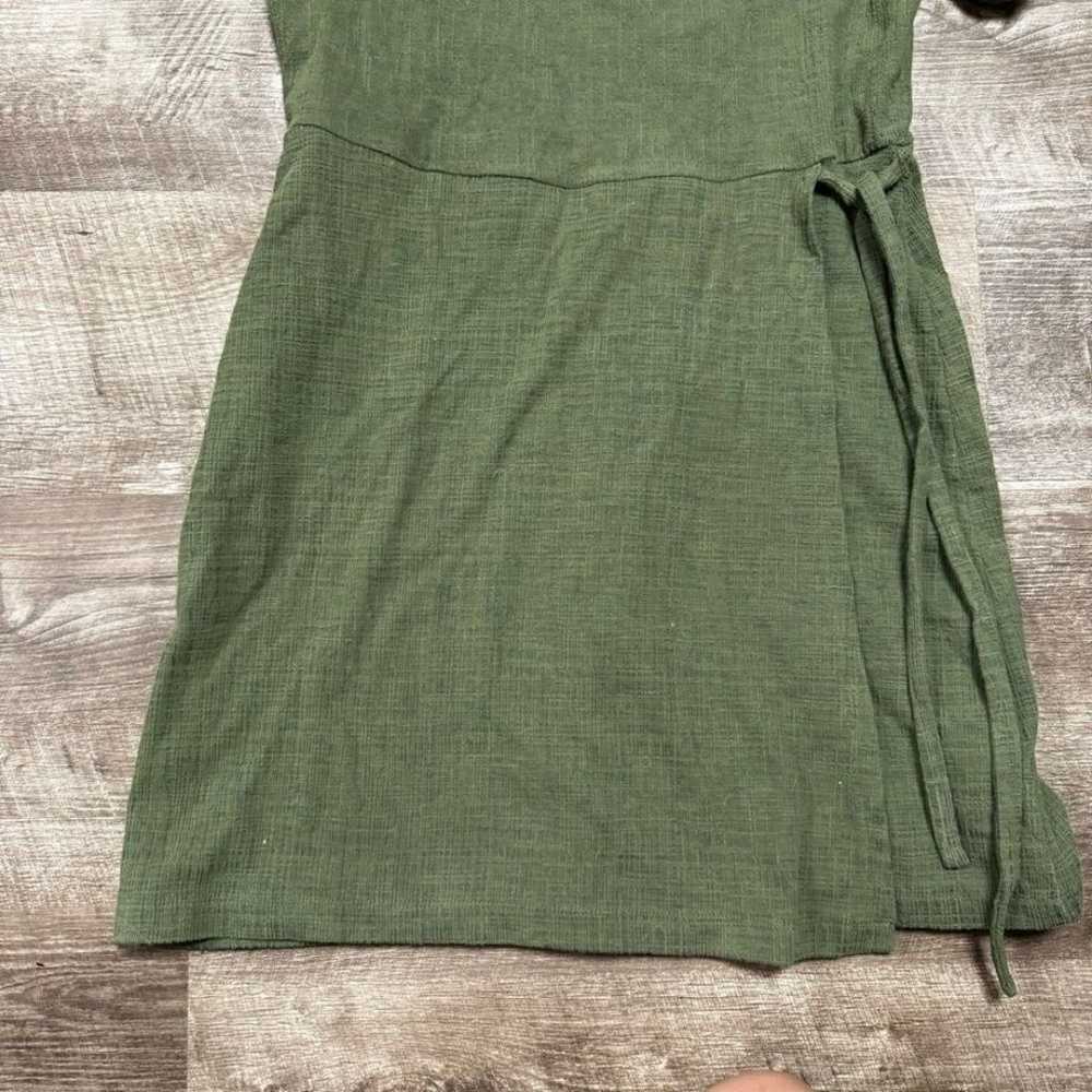 Madewell Green Short Puff Sleeve Mini Dress Size … - image 6