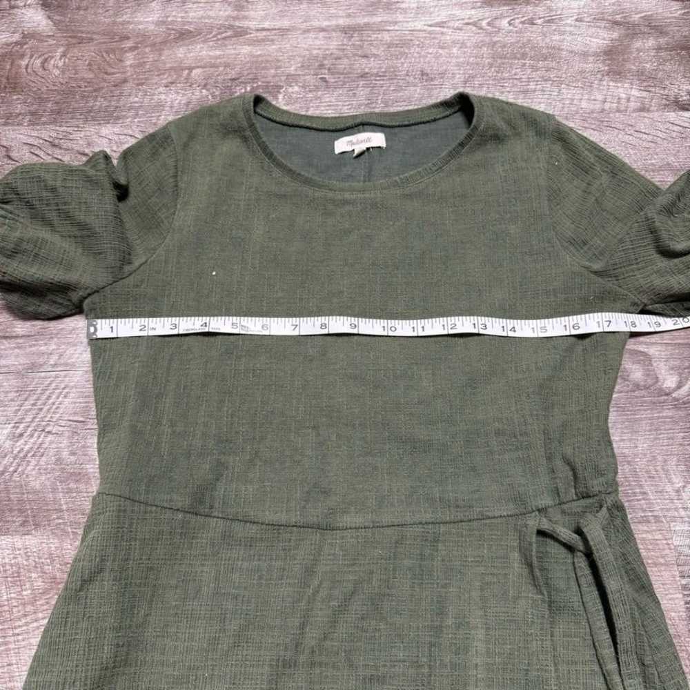 Madewell Green Short Puff Sleeve Mini Dress Size … - image 7