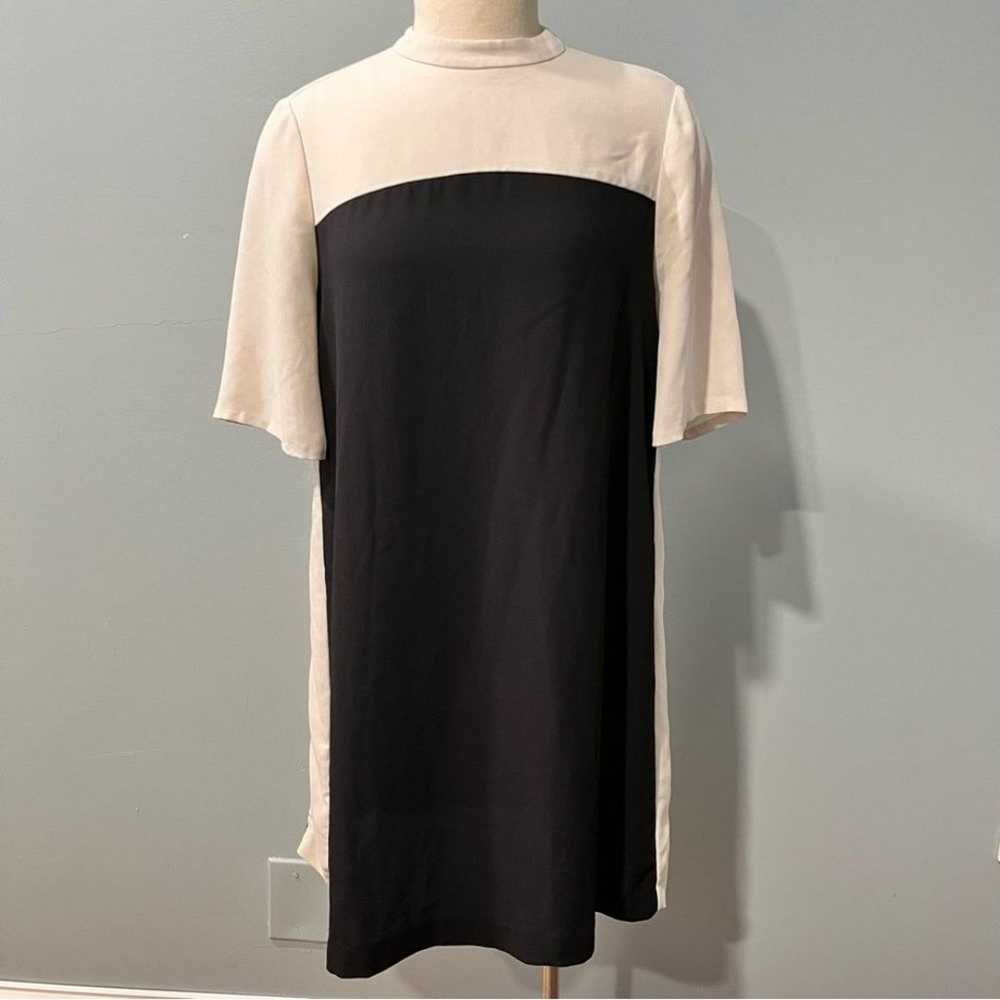 BCBGMaxazria Black & White Colorblock Shift Dress… - image 3