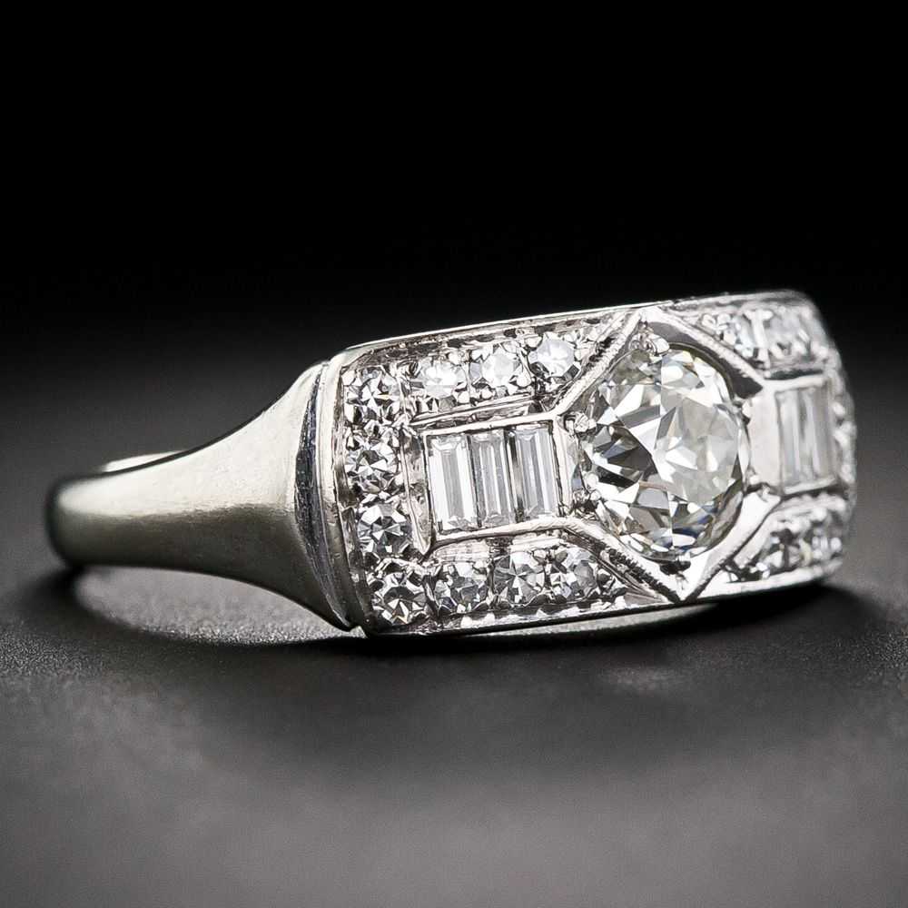 Art Deco .87 Carat Diamond Engagement Ring - GIA … - image 2