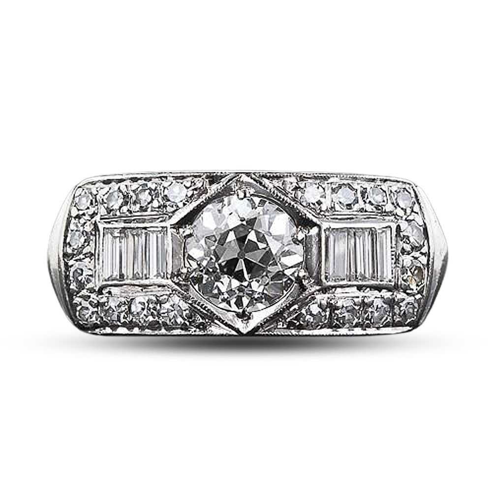 Art Deco .87 Carat Diamond Engagement Ring - GIA … - image 5