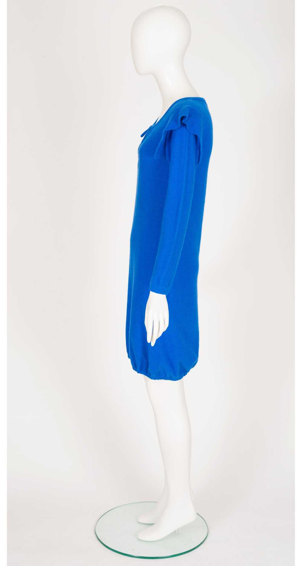 Sonia Rykiel 1978 S/S Blue Wool Knit Ruffle Shoul… - image 5