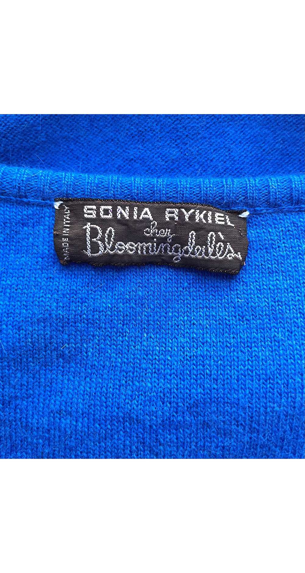 Sonia Rykiel 1978 S/S Blue Wool Knit Ruffle Shoul… - image 7