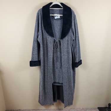 Studio C Gray Marled Sleeveless Dress with Faux Fu