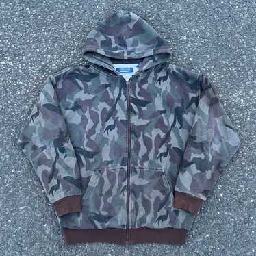 Streetwear × Vintage Vintage Camo thermal zip up … - image 1