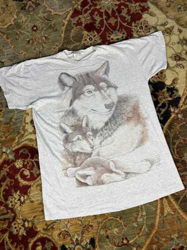 Streetwear × Vintage Vintage 1990s wolf tshirt