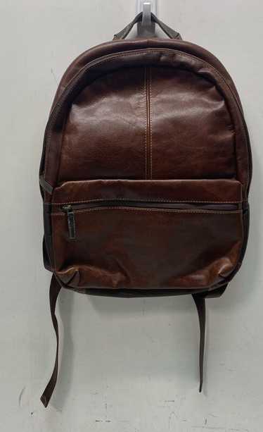 Boconi Leather Garth Slim Backpack Dark Brown