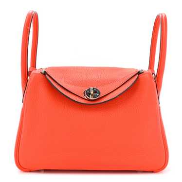 HERMES Taurillon Clemence Lindy 26 Orange Poppy - image 1