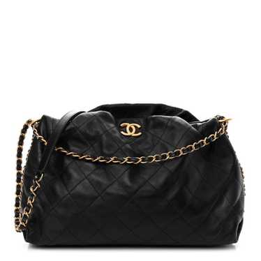 CHANEL Calfskin Quilted Coco Shelter Bowling Bag B