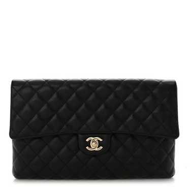 CHANEL Caviar Quilted Flap Clutch Black