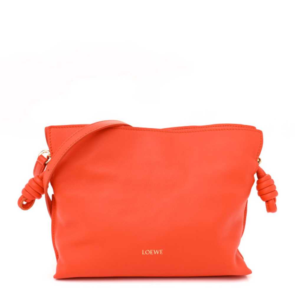 LOEWE Calfskin Mini Flamenco Knot Clutch  Vivid O… - image 1