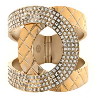 CHANEL Baguette Crystal Quilted CC Bracelet Gold