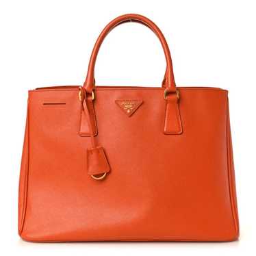 PRADA Saffiano Lux Large Tote Papaya