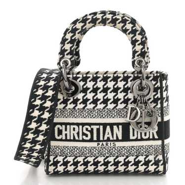 CHRISTIAN DIOR Canvas Houndstooth Embroidered Mini