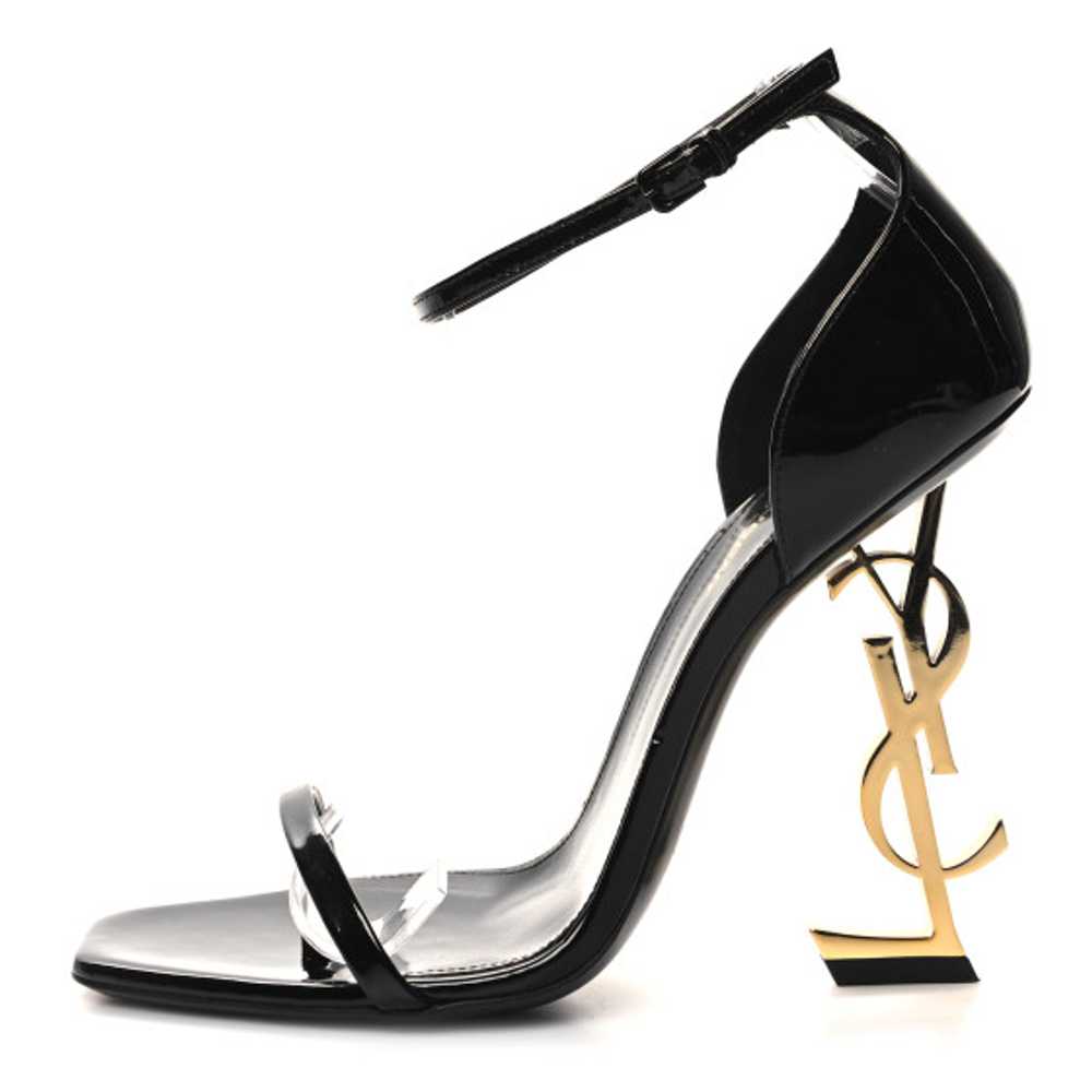 SAINT LAURENT Patent Calfskin Opyum 110 Sandals 3… - image 1