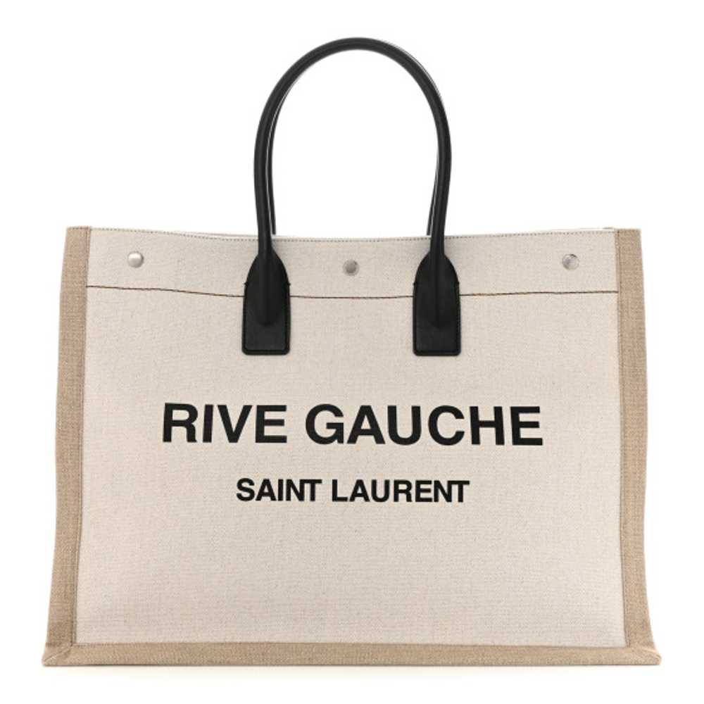 SAINT LAURENT Linen Calfskin Rive Gauche Tote Opt… - image 1