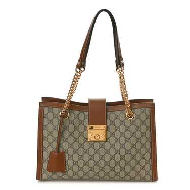 GUCCI GG Supreme Monogram Medium Padlock Tote Bei… - image 1