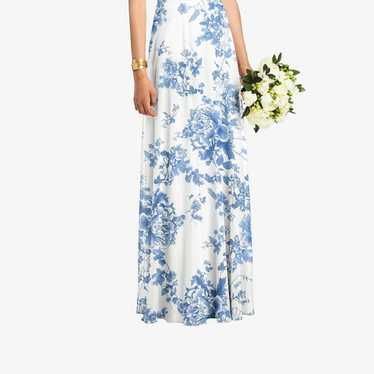 Blue floral bridesmaid dress - image 1