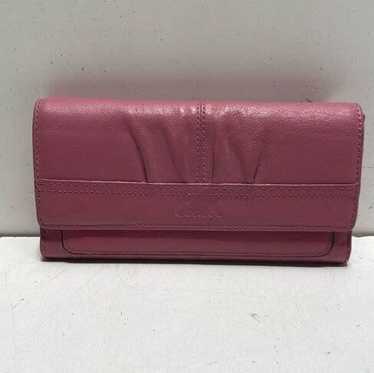 Coach Pink Leather Trifold Envelope Card Wallet - image 1