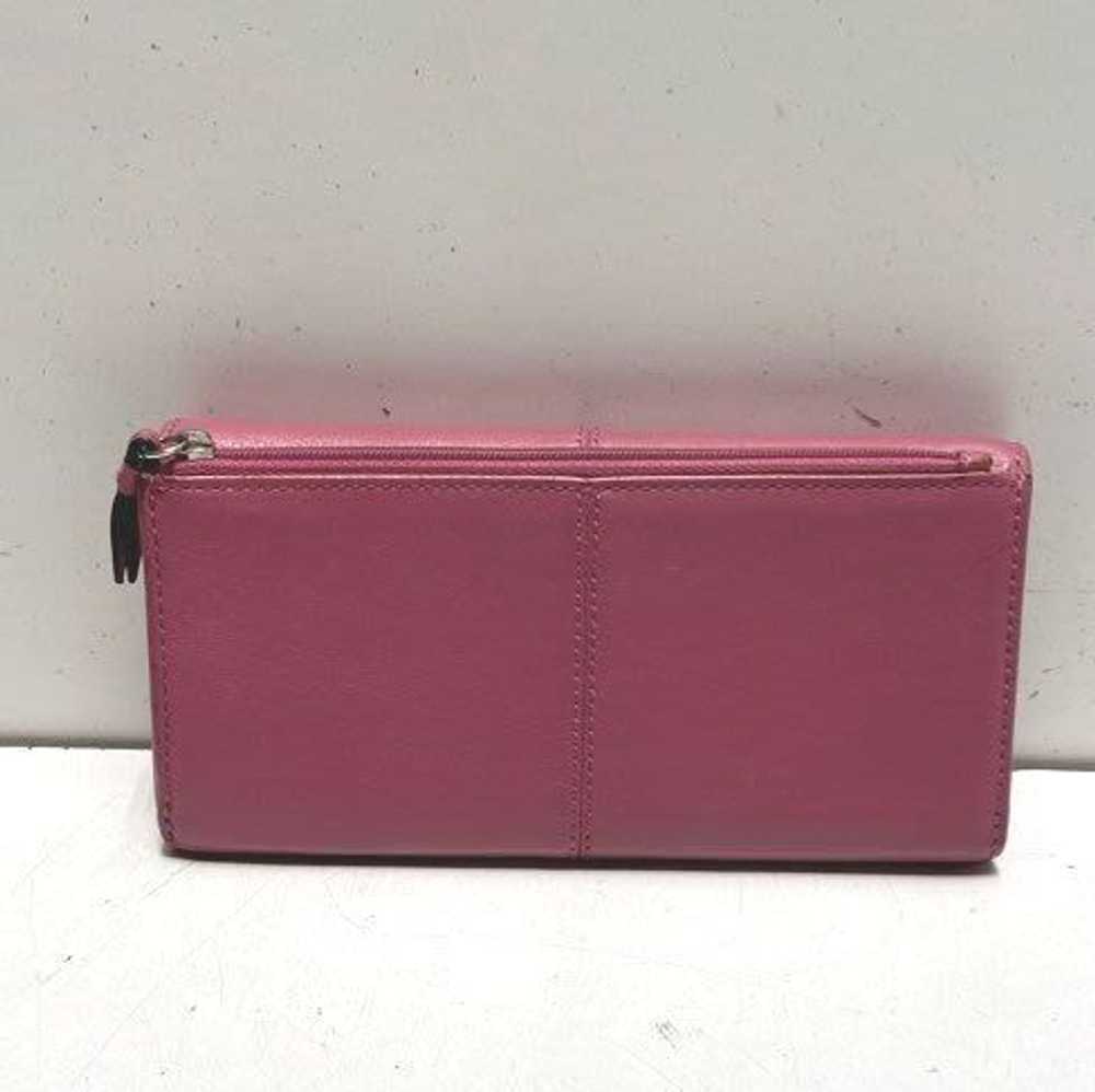 Coach Pink Leather Trifold Envelope Card Wallet - image 2