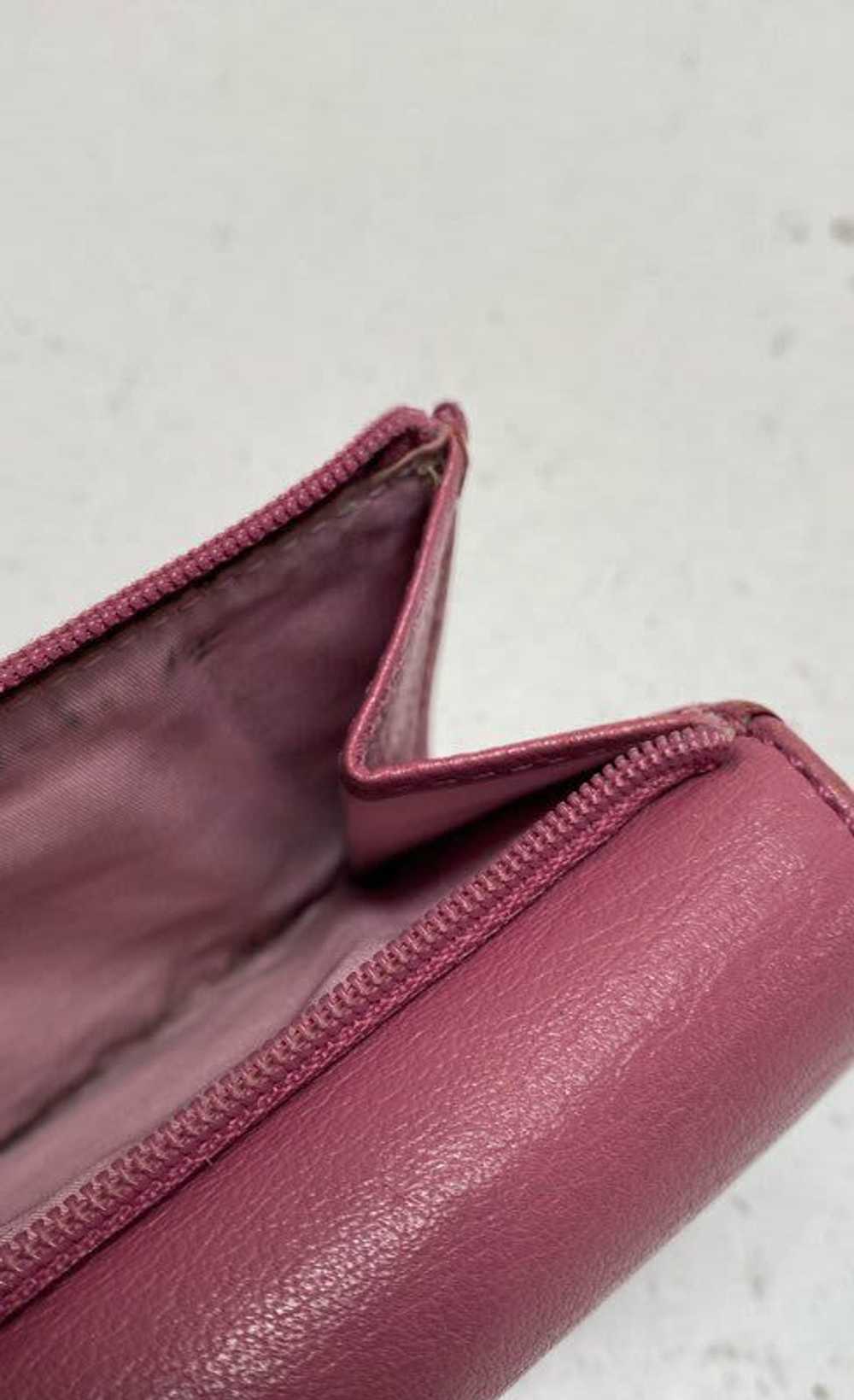 Coach Pink Leather Trifold Envelope Card Wallet - image 4