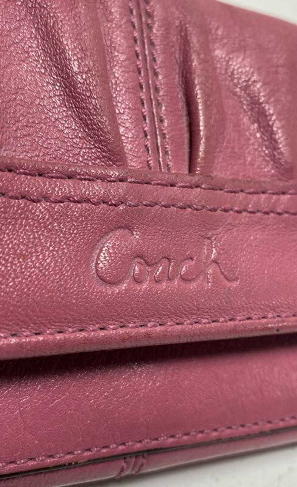 Coach Pink Leather Trifold Envelope Card Wallet - image 5