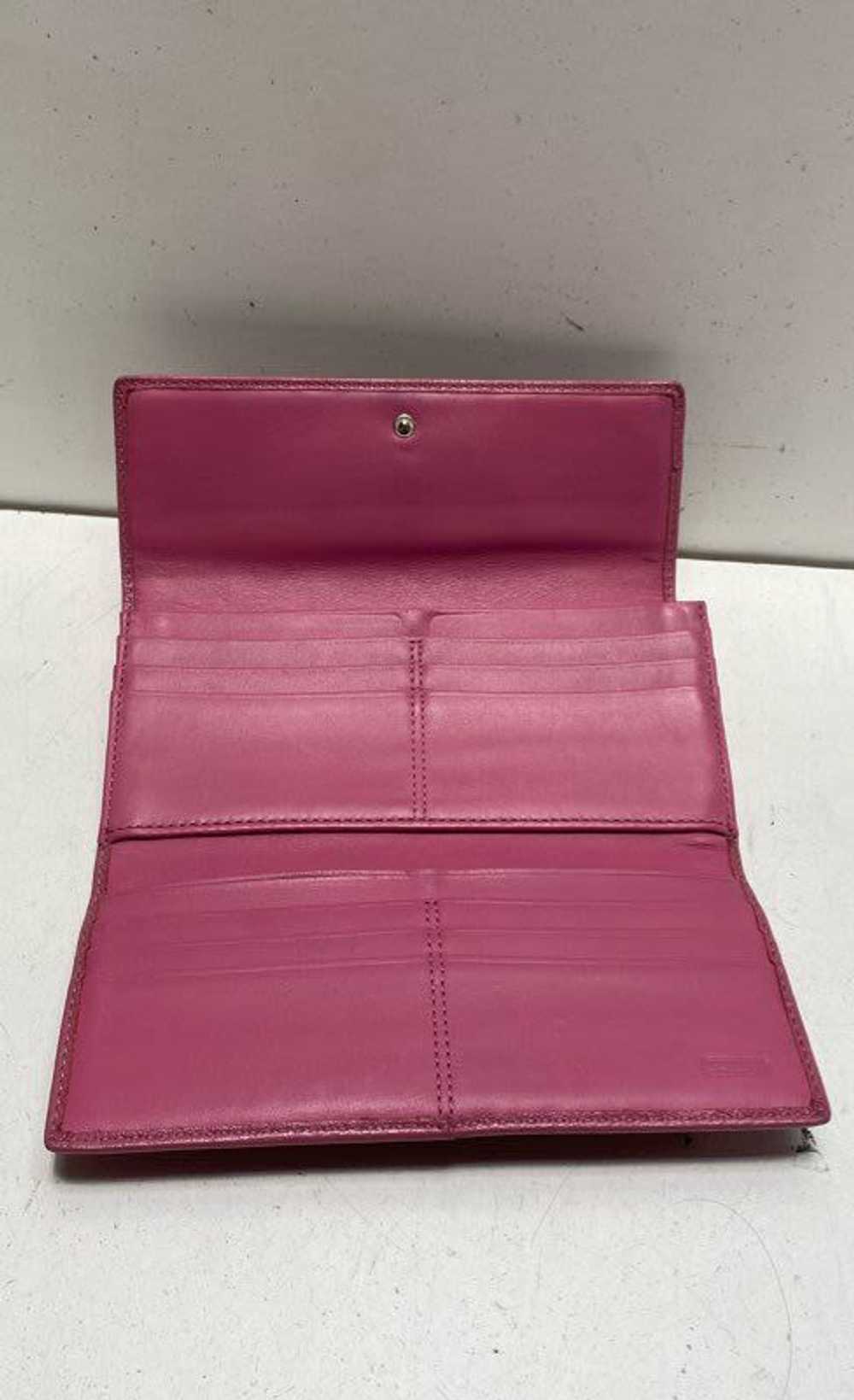 Coach Pink Leather Trifold Envelope Card Wallet - image 6