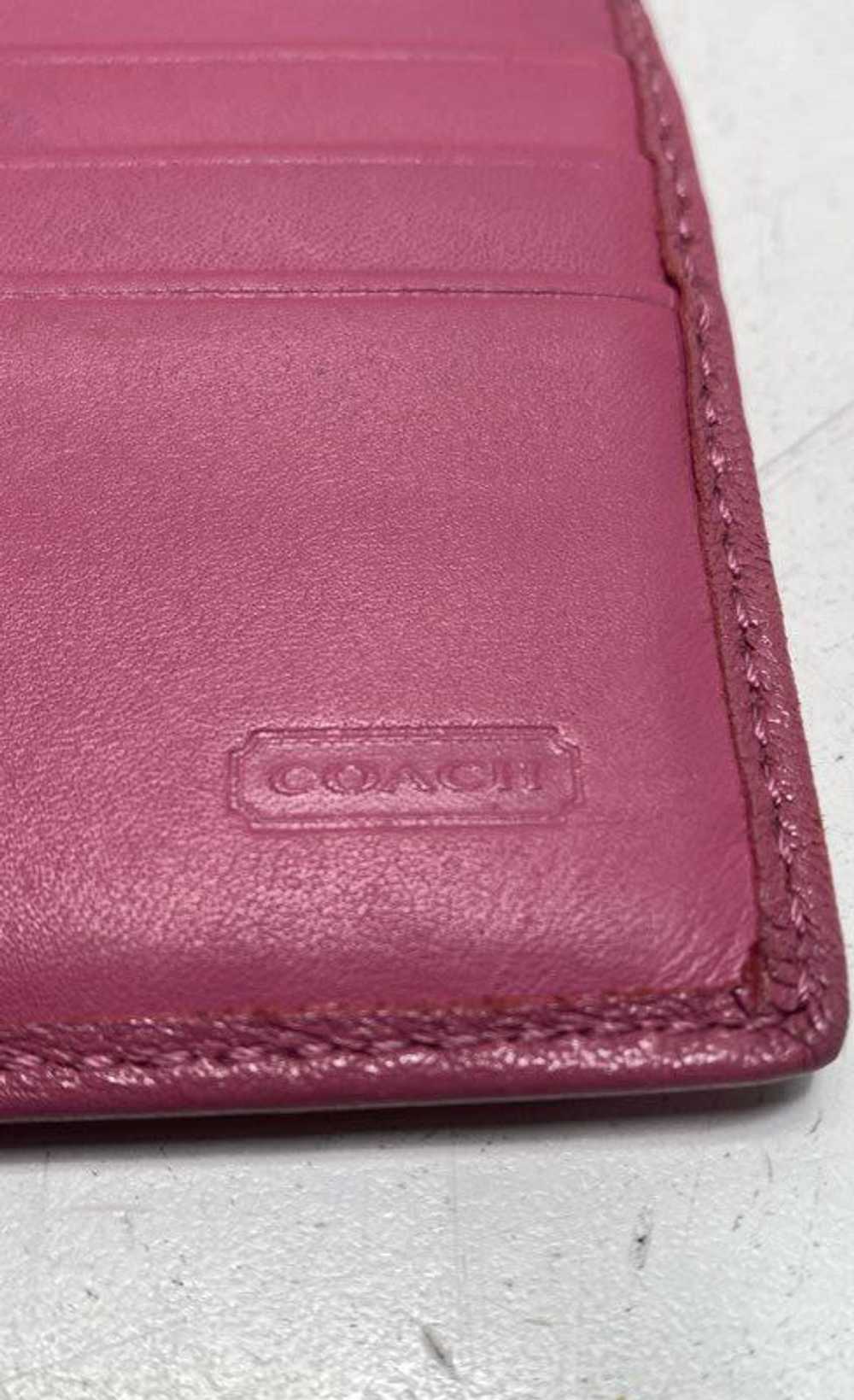 Coach Pink Leather Trifold Envelope Card Wallet - image 7