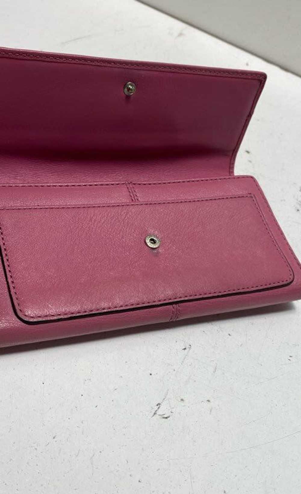 Coach Pink Leather Trifold Envelope Card Wallet - image 9